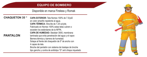 Equipo de Bombero