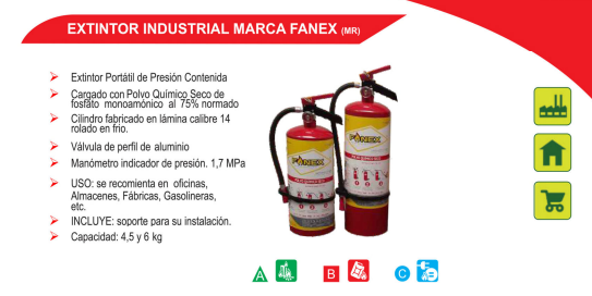 Extintor Industrial Marca Fanex