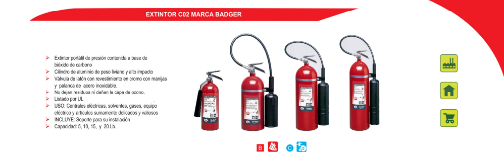 Extintor CO2 Marca Badger