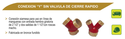 Conexión «Y» Sin Válvula de Cierre Rápido