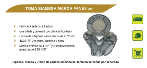 Toma Siamesa Marca Fanex