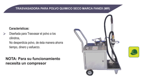 Trasvasadora Para Polvo Químico Seco Marca Fanex